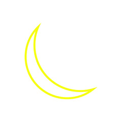 Obraz na płótnie Canvas eps10 vector illustration of a yellow outline moon icon, sign, or symbol in simple flat trendy style isolated on white background, beautiful moon for web site design, UI,, mobile application, logo