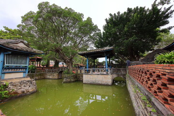 Lin family garden with elegant mansion and classic Chinese garden architectures in Banqiao...