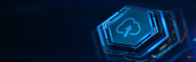 Cloud computing concept. Business, technology, internet and networking concept.  3D illustration