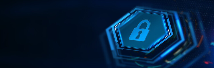 Cyber security data protection business technology privacy concept. 3D illustration