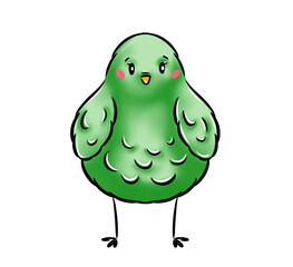 Nice digital art of the nice green Easter chick symbol of holiday isolated on the white background