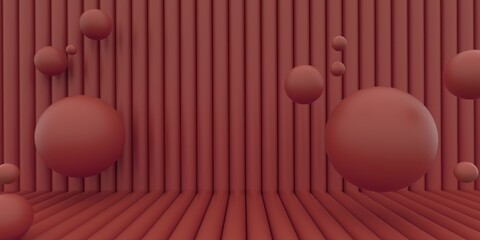 Red abstract space with bubbles ed illustration