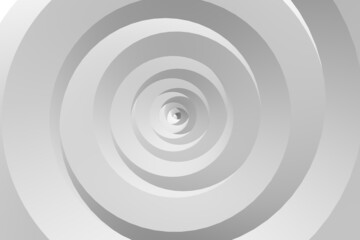 3D Illustration of optical spiral, white 3d render