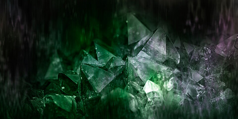 Green emerald gemstone background close up.