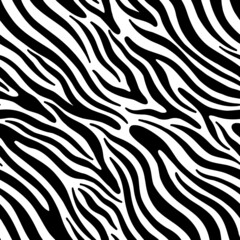Fototapeta na wymiar Seamless abstract zebra skin pattern background. Decorative design freehand creative paint. Texture chaotic element.