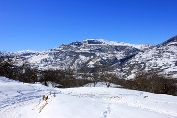 Fototapeta na wymiar Mountains in the village of Afurdzha. Azerbaijan.