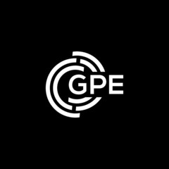 GPE letter logo design on black background. GPE  creative initials letter logo concept. GPE letter design.