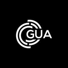 GUA letter logo design on black background. GUA  creative initials letter logo concept. GUA letter design.