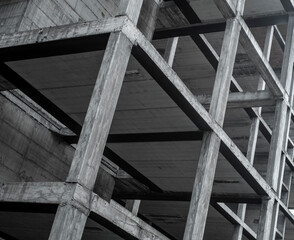 reinforced concrete structure of building under construction