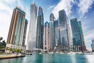 Dubai marina skyline in UAE