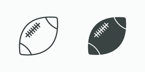 American football ball vector icon. Rugby ball icon vector symbol
