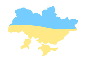 Ukraine semi flat color vector object. Full sized item on white. National flag colours. Support Ukrainian people. Stop war simple cartoon style illustration for web graphic design and animation