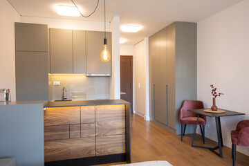 Kitchen interior in modern apartment