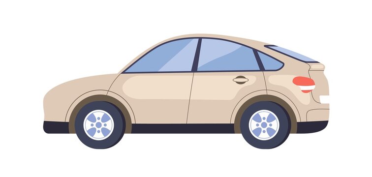 beige car side view, simple design clip art preview