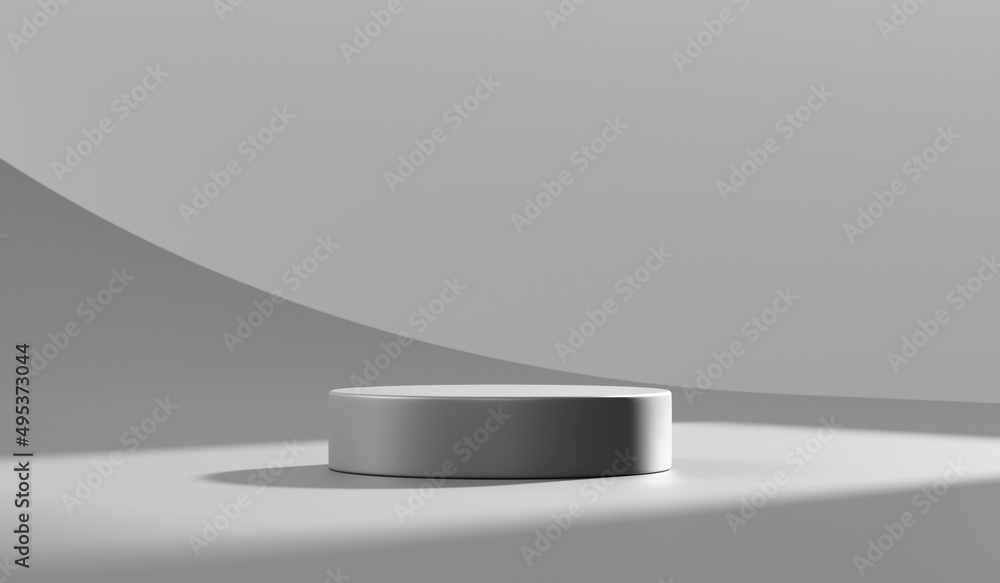 Poster abstract sunlight podium product display 3d background of window light blank interior room stand or 