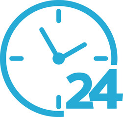 Vector icon 24 hours clock fast respon day night