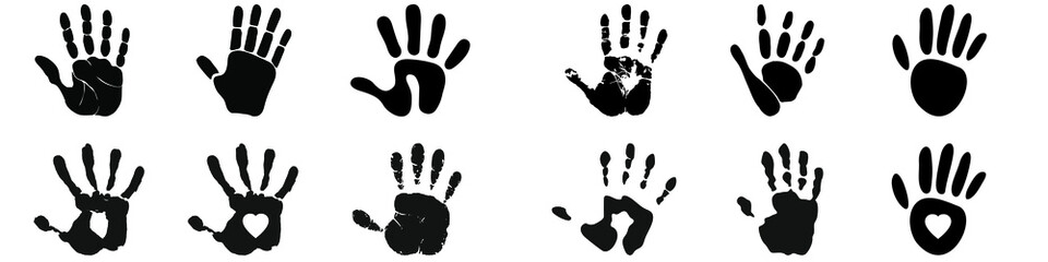 Handprint icon vector set. Hand illustration sign collection. Hand Print symbol or logo.