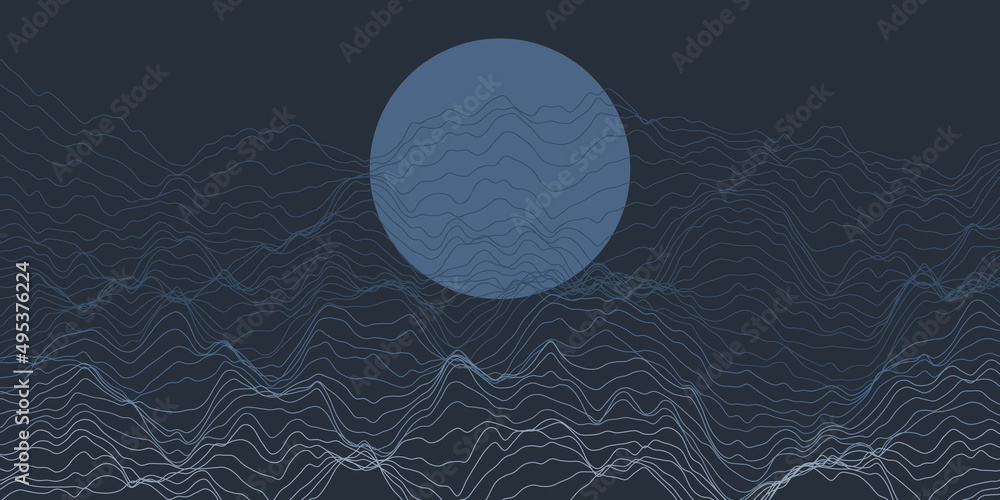 Aufkleber dark blue modern style wavy transparent futuristic 3d erratic surface, abstract minimalist fantasy t