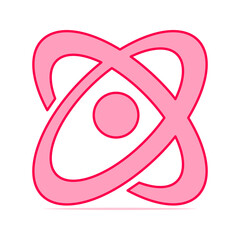 colorful Nelclear flat icon on white background