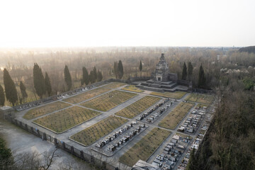 Graveyard at Crespi d'adda, worker's village in Lombardy.