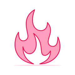 silhouette colorful fire flame flat icon illustration