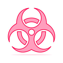 Colorful biohazard warning flat icon illustration