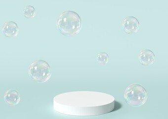 背景画像　台座　シャボン玉