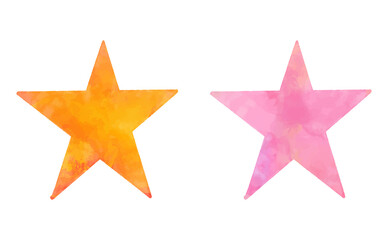 Obraz premium 水彩風の星型のアイコン ベクターイラスト