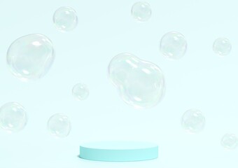 背景画像　台座　シャボン玉