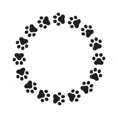 dog paw vector footprint icon isolated logo french bulldog cat foot character cartoon symbol illustration doodle design