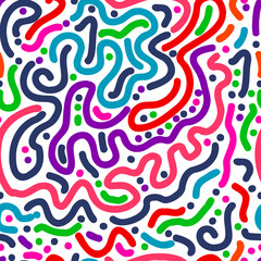 Fototapeta na wymiar seamless pattern multicolored lines and dots. Vector illustration