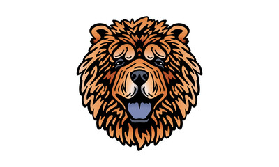 Chow Chow dog logo pet portrait