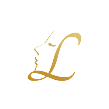 recommend clip art: letter L with beauty face logo design