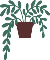 House Plant in Pot Cartoon illustration