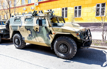 High-mobility vehicles GAZ-2330 Tigr is a Russian 4x4, multipurpose, all-terrain infantry mobility vehicle - 495378095