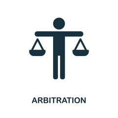 Arbitration icon. Monochrome simple Arbitration icon for templates, web design and infographics