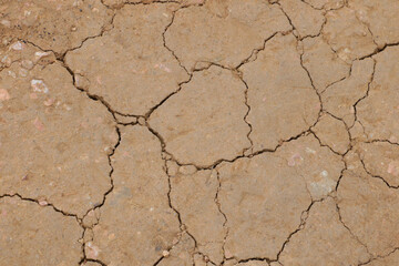 The texture of the cracked earth, the view from above, the background. Dry earth.