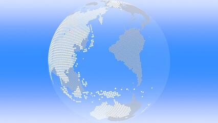 Obraz premium 地球 ビジネス ニュース ブロック 青 [別Verあり]