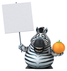 Fun zebra - 3D Illustration