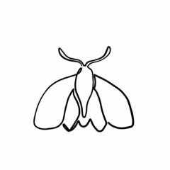 Butterfly in continuous one line style. Cute template in single line style for greeting cards. Contour line art design for t-shirt fashion print.