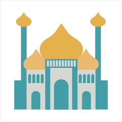 Mosque on a white isolated background. Flat style.