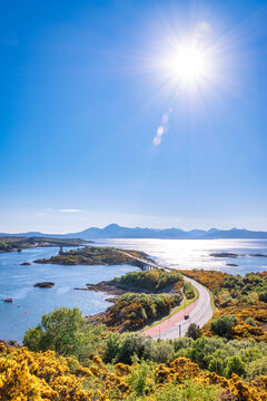 Skye bridge under blue sky on sunny day