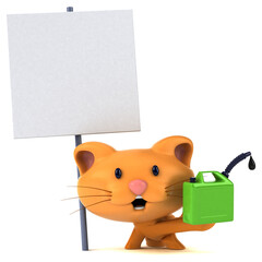 Fun cat - 3D Illustration