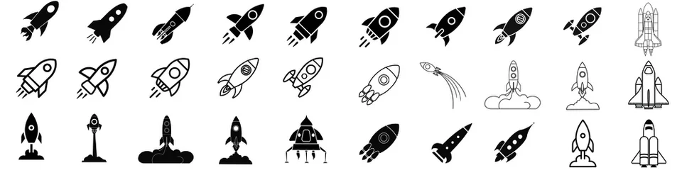 Foto op Canvas Space Rocket icon vector. Space Craft illustration sign. Shuttle symbol or logo. © Denys