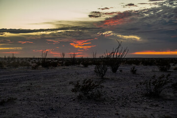 Dramatic vibrant sunset scenery in Yuma, Arizona