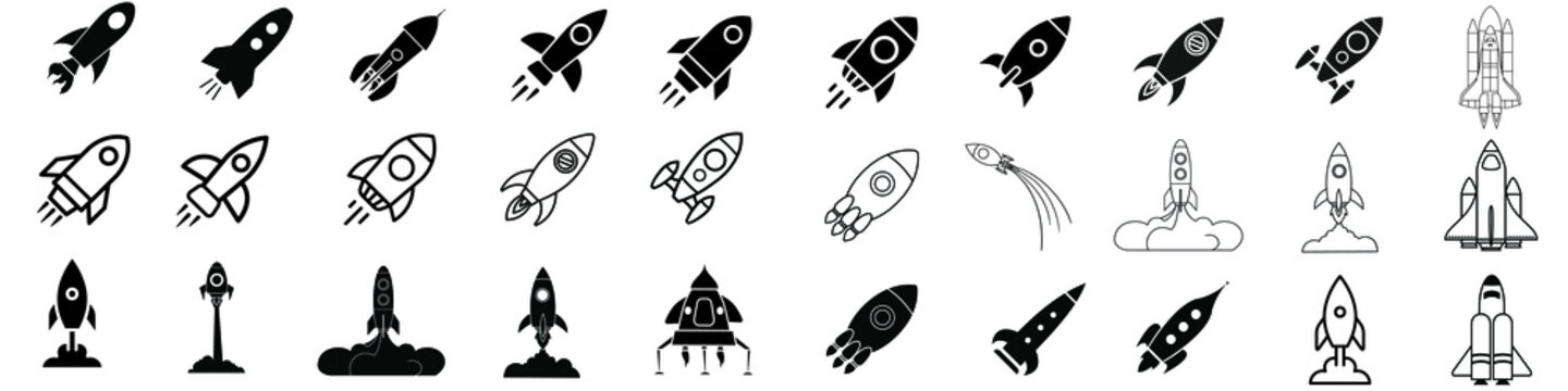 Space Rocket icon vector. Space Craft illustration sign. Shuttle symbol or logo.