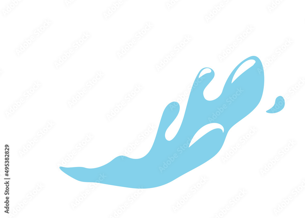 Poster blue water splash vector background in simple flat style isolated on white backdrop. aqua icon graph