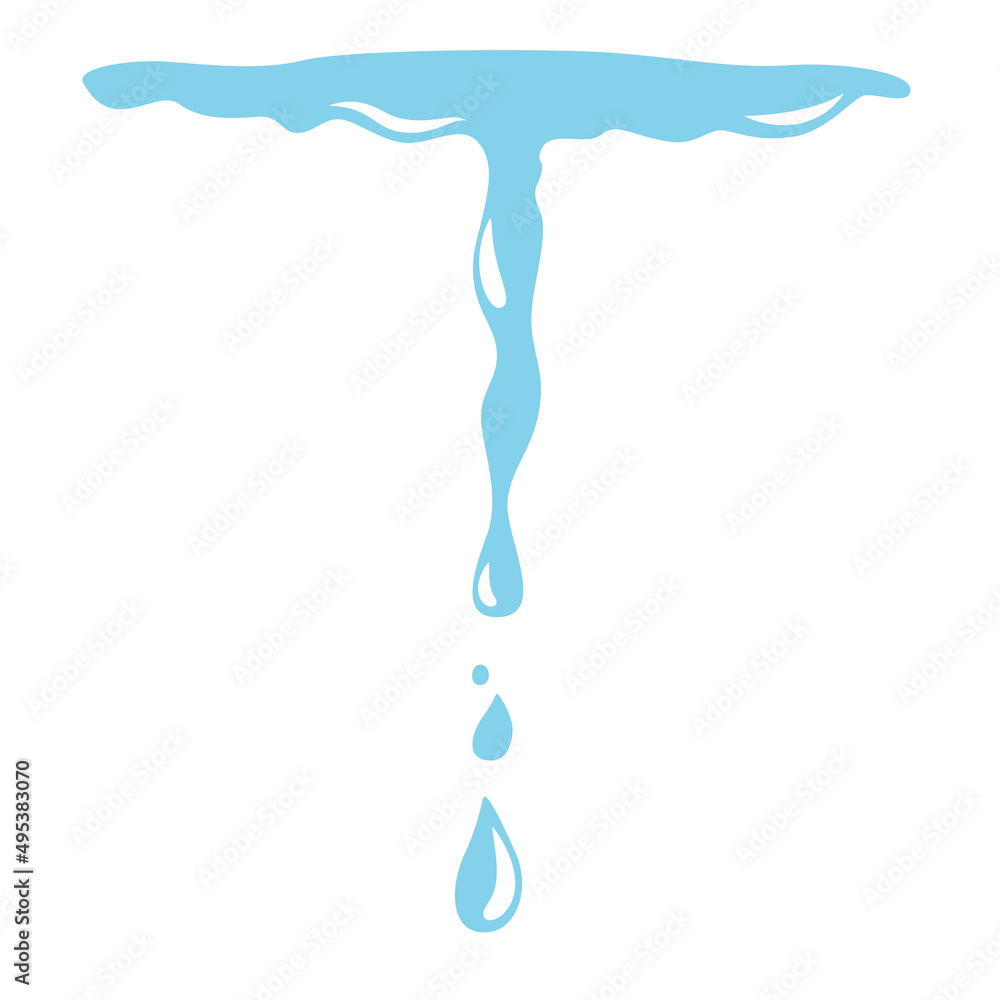 Poster water falling drop vector background in simple flat style isolated on white backdrop. aqua icon grap