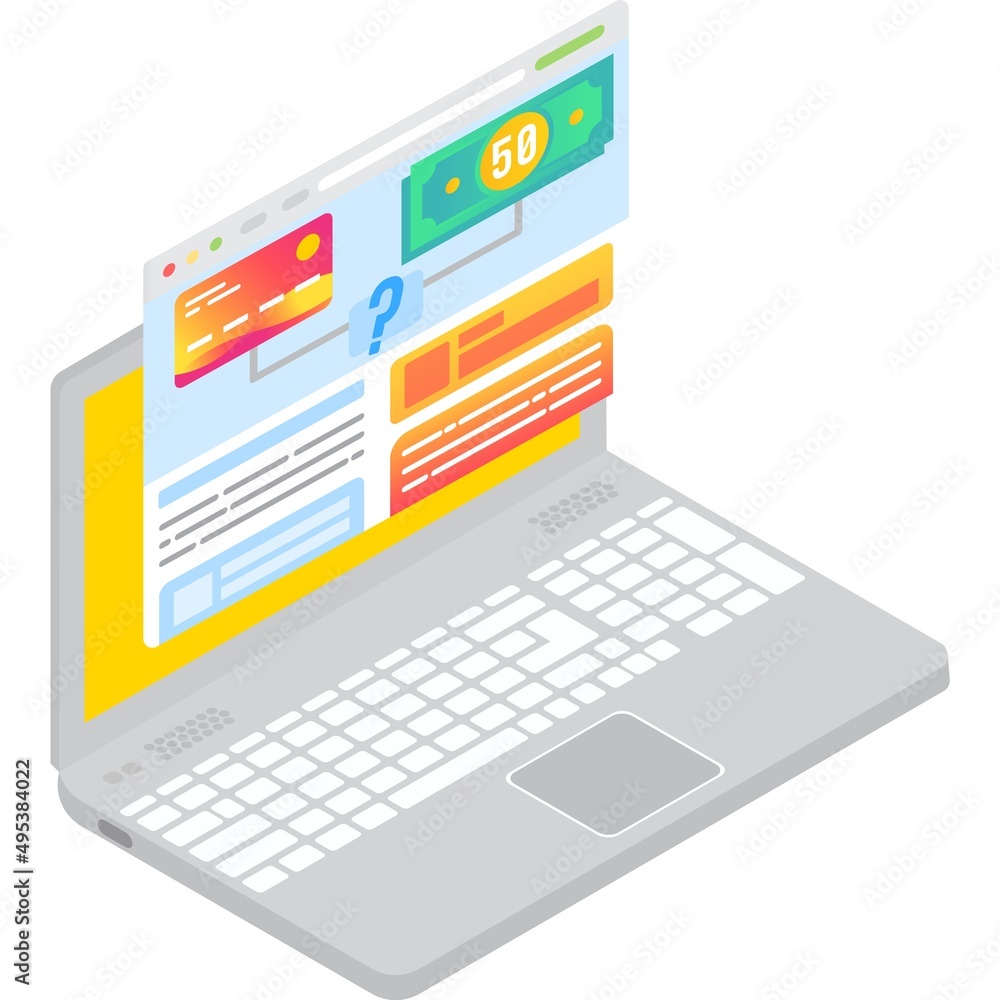 Aufkleber payment method service 3d icon vector computer