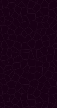 Minimal modular voronoi cells backdrop in white colors. Abstract, polygonal, cellular pattern background with light and bright colors and movement.  Weave of irregular polygons with purple lines